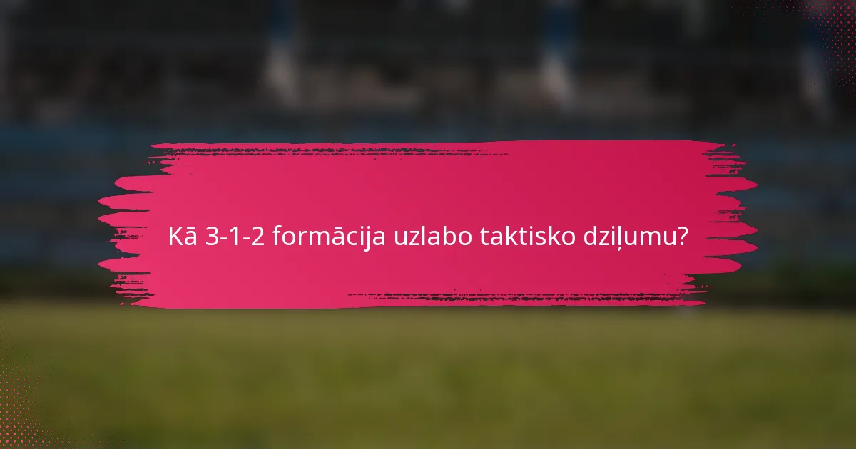 Kā 3-1-2 formācija uzlabo taktisko dziļumu?