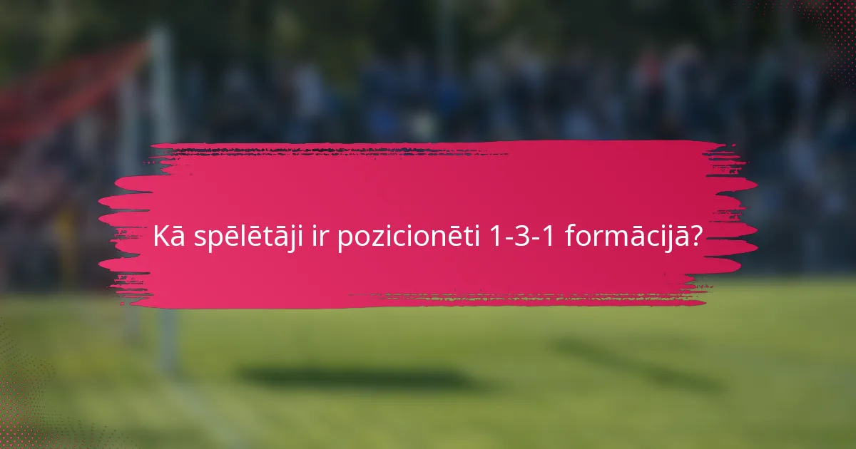 Kā spēlētāji ir pozicionēti 1-3-1 formācijā?