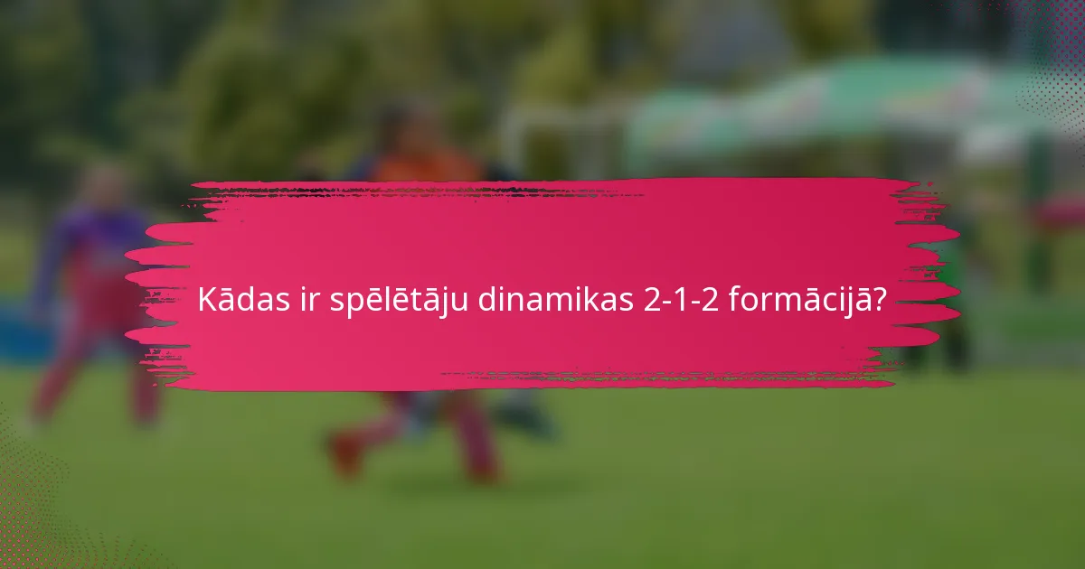Kādas ir spēlētāju dinamikas 2-1-2 formācijā?