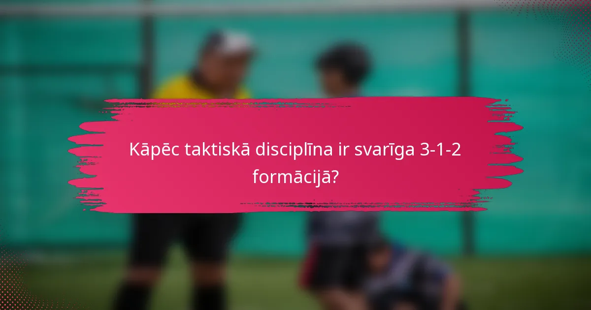 Kāpēc taktiskā disciplīna ir svarīga 3-1-2 formācijā?